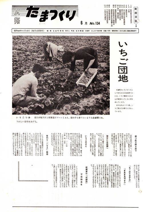 広報たまつくり 第134号(昭和46年6月)の表紙