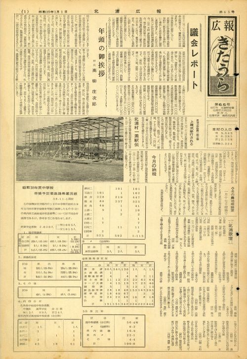広報きたうら 第65号(昭和39年1月)の表紙