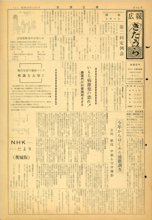 広報きたうら 第82号(昭和40年6月)の表紙