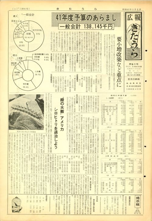 広報きたうら 第91号(昭和41年5月)の表紙