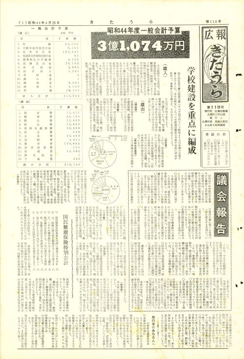 広報きたうら 第118号(昭和44年4月)の表紙
