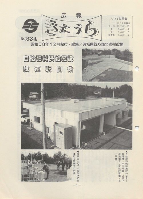 広報きたうら 第234号(昭和58年12月)の表紙