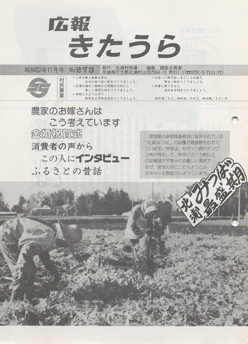広報きたうら　第273号（昭和62年11月）の表紙