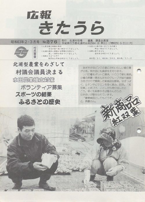 広報きたうら　第276号（昭和63年2・3月）の表紙