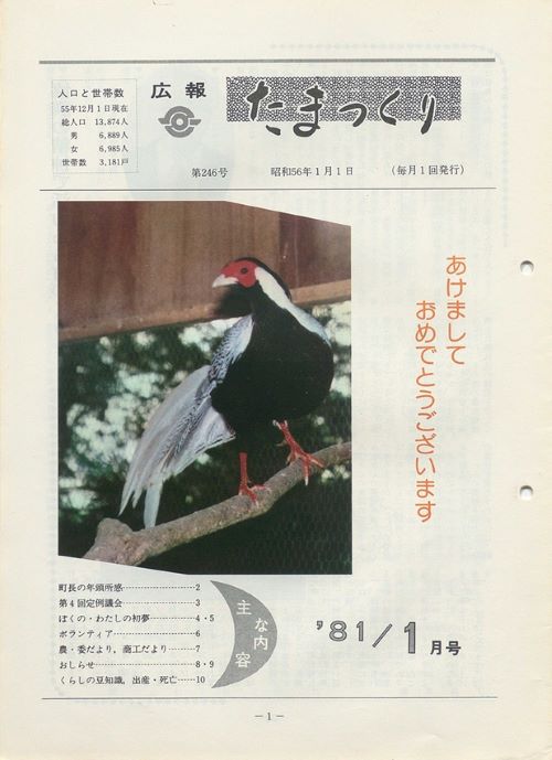 広報たまつくり 第246号(昭和56年1月)の表紙