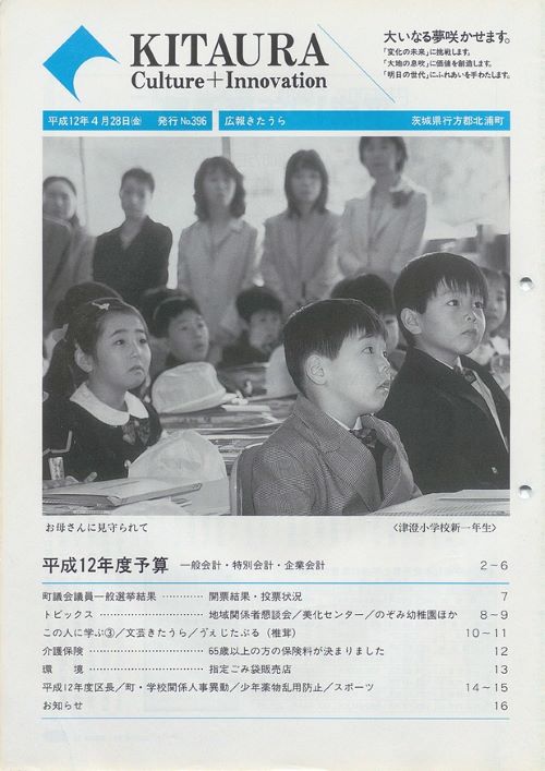 広報きたうら 第396号(平成12年4月)の表紙