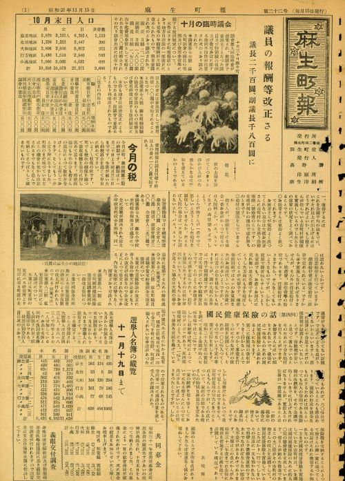 麻生町報 第22号(昭和31年11月)の表紙
