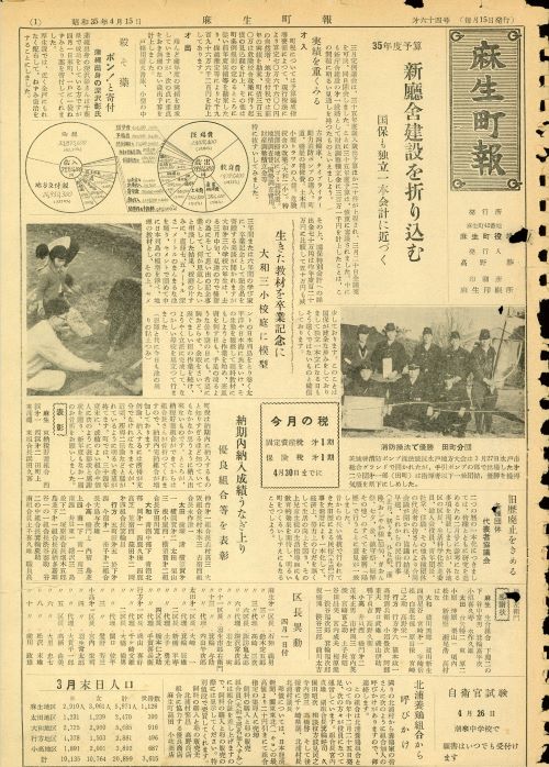 麻生町報 第64号(昭和35年4月)の表紙