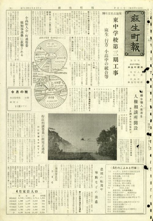 麻生町報 第101号(昭和38年5月)の表紙