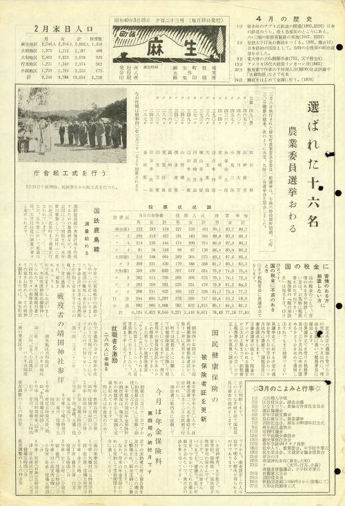 町報麻生 第123号(昭和40年3月)の表紙