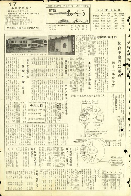 町報あそう 第136号(昭和41年4月)の表紙