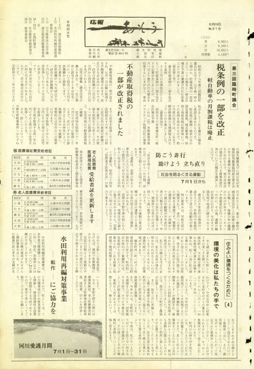 町報あそう 第318号(昭和56年6月)の表紙