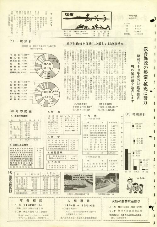 町報あそう 第335号(昭和57年11月)の表紙