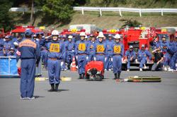 蔵川消防団競技の様子