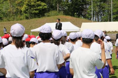 市長陸上記録会開会式出席1